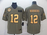 Nike Packers 12 Aaron Rodgers 2019 Olive Gold Salute To Service Limited Jersey,baseball caps,new era cap wholesale,wholesale hats